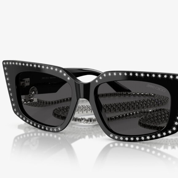 BNIB!  Authentic JIMMY CHOO JC5033B RHINESTONE SUNGLASSES WITH RHINESTONE CHAIN - Picture 3 of 9